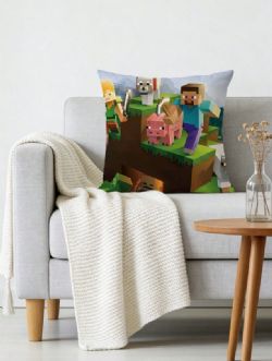 COUSSIN - MINECRAFT COCHON ET LOUP